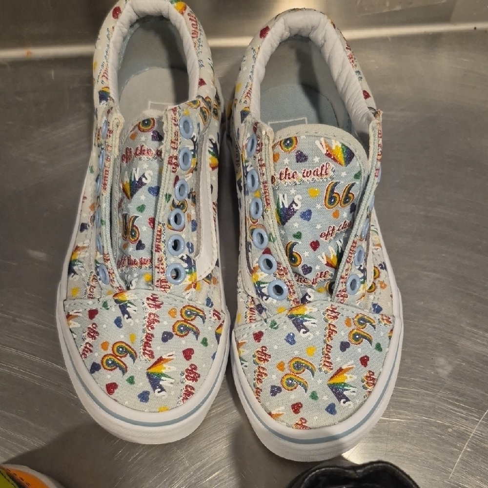 Vans Blue and Red Sneakers Classic Slip-On Style
